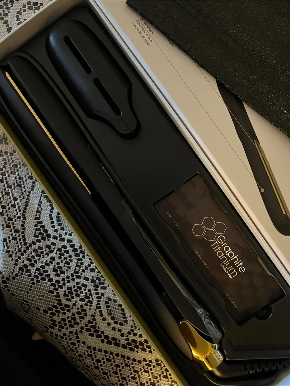 BaBylissPRO Black with Gold Accent Graphite Titanium Flat Iron